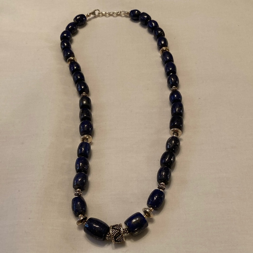 Novica “India Glamour” Lapis & Sterling Necklace, NEW